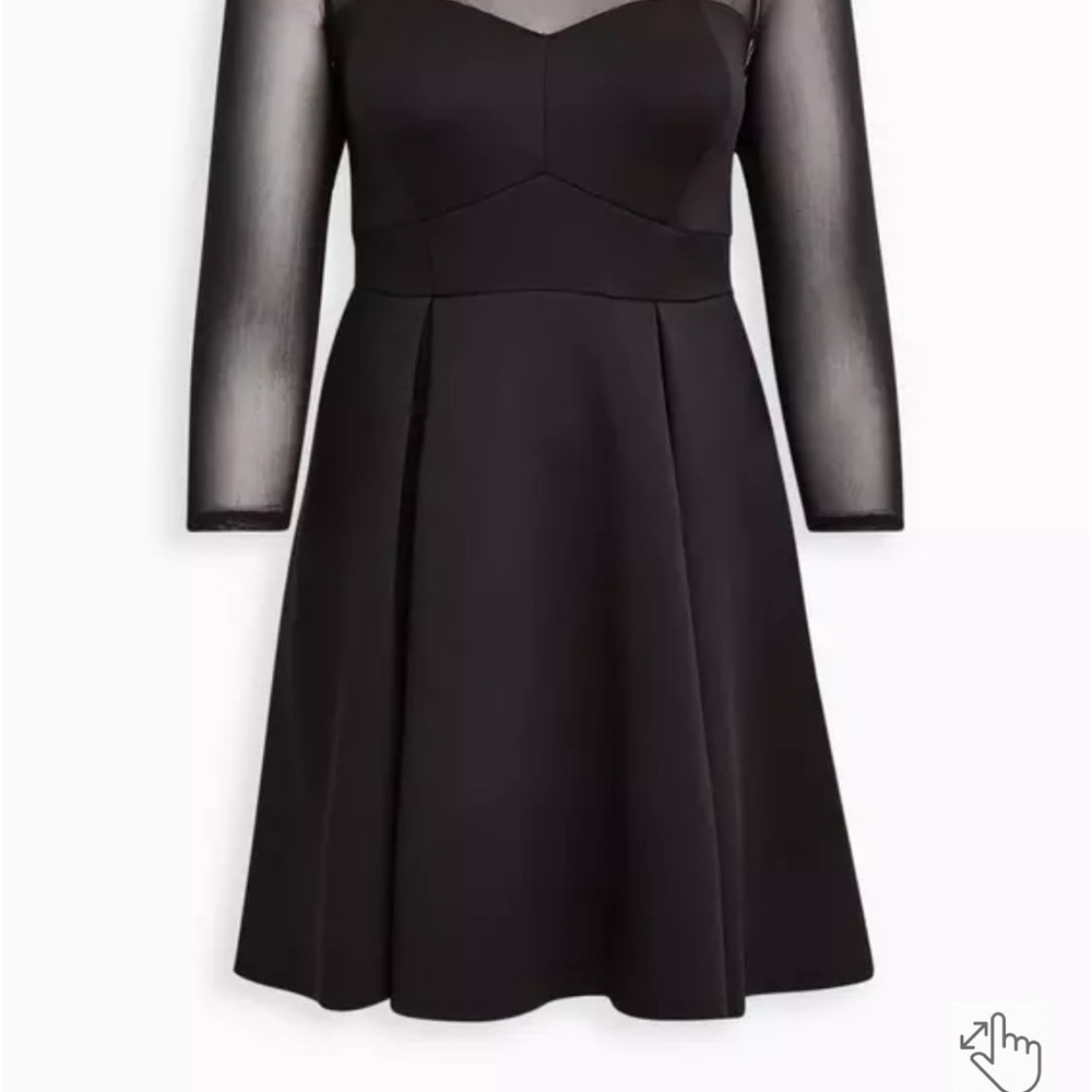 Torrid Black Fit and Flare Long Sleeve Dress , NBW Beautiful DRESS WITH POCKETS
